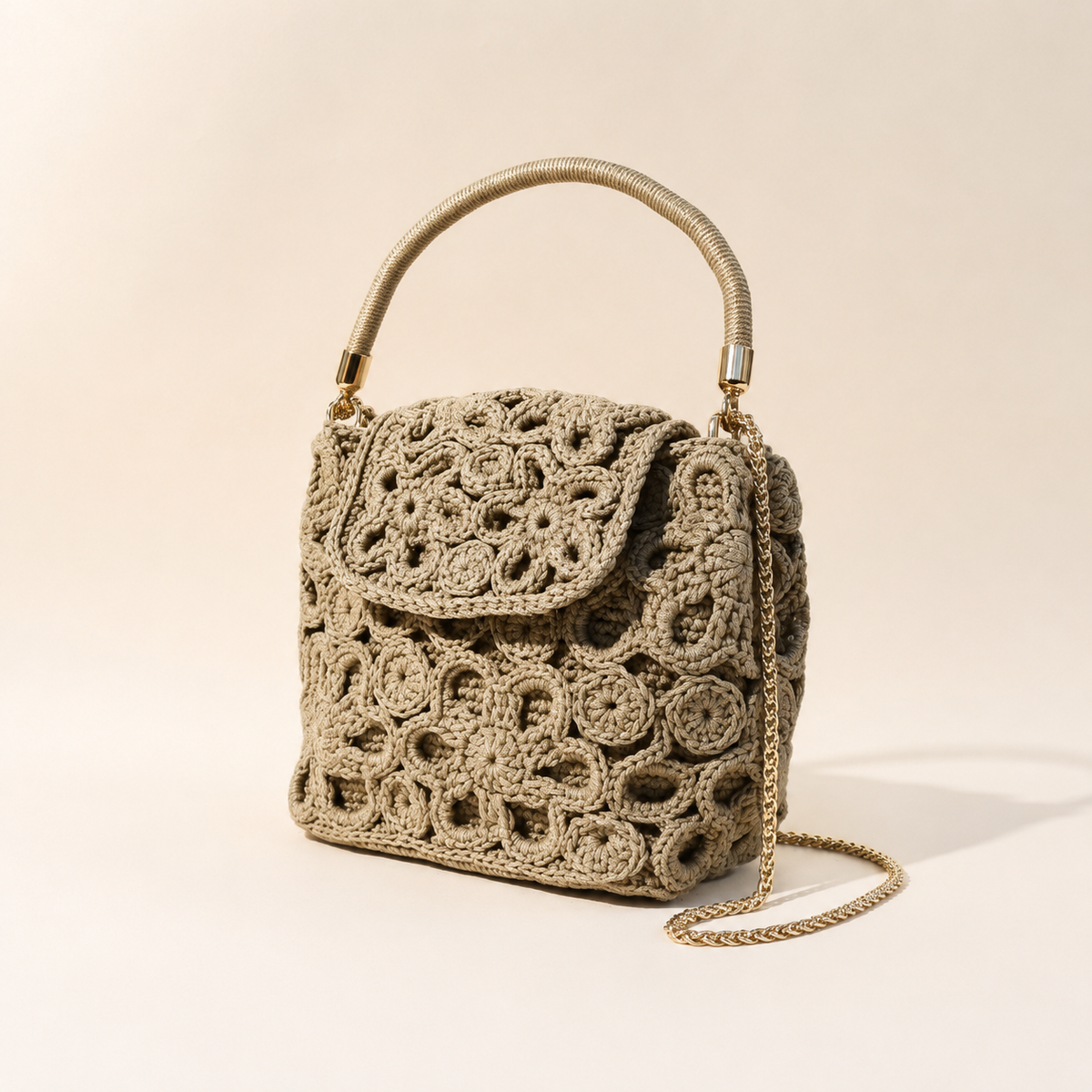 Orlena hand-crocheted top-handle bag